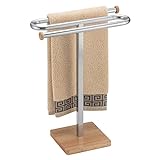 ZCDCP Handtuchhalter Ständer, S-Form Arbeitsplatte Handtuchständer mit Holzsockel, freistehender Handtuchhalter…