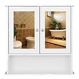 eSituro SBP0028 Spiegelschrank Badspiegel Hängeschrank mit Türen Wandschrank Badschrank Weiß BHT ca:…