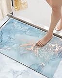 DEXI Badematte, Teppich, Badezimmer-Bodenmatte, super saugfähig, ultradünn, niedriges Profil, rutschfest,…
