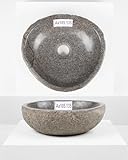 30 cm ovales Naturstein Waschbecken in grau von WOHNFREUDEN - Mit Unikat Auswahl