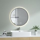 S'AFIELINA LED Badspiegel Rund mit Beleuchtung Badspiegel 60cm Durchmesser Badezimmerspiegel Rund mit…