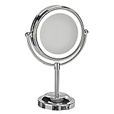 Haushalt International Stand Kosmetikspiegel mit LED Ø15cm Silber