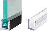 Aluminium U-Profil Dusche 150cm Schwarz matt I Wandanschlussprofil für 10mm Glas Duschabtrennung I Wandprofil…
