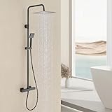 WasserHoy Duschsystem mit Thermostat, Edelstahl Dusche Regendusche Set mit 25 * 25cm Duschkopf Regendusche,…