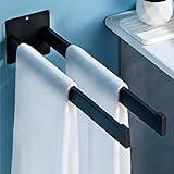 Handtuchhalter ohne Bohren, Auralum Handtuchhalter Bad Selbstklebend Doppelt Eckig 40CM, Handtuchhalter…
