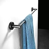 Leekayer Handtuchstange Handtuchhalter Einpolig Badhandtuchhalter in schwarzer Ausführung 60 cm Wandhalterung…