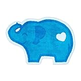 Homescapes Kinderteppich Blauer Elefant Bunter Teppich, Vorleger 60 x 85 cm. Farben: Blau und Weiß.…