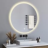 BD-Baode LED Spiegel Wandspiegel Rund 60x60cm Badspiegel mit Beleuchtung 3 Arten von Licht Badspiegel…