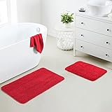 Luxury Home Fashion 2-teiliges Badezimmerteppich-Set, aus solidem Mikrofaser, rutschfeste PVC-Unterseite,…