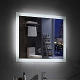 LISA Badspiegel 80 x 60 cm mit Beleuchtung LED Rechteckig Badezimmer Wandspiegel Antibeschlage Lichtspiegel…