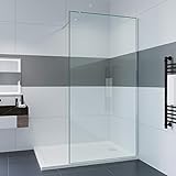 IMPTS Duschwand Walk In Dusche 120 x 200 cm 8mm Nano ESG Glaswand mit Stabilisator Duschtrennwand Glas…
