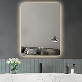 PUCHIKA LED Badspiegel, Spiegel mit Beleuchtung, 60x80cm Dimmbar, Badezimmerspiegel, Wandspiegel mit…