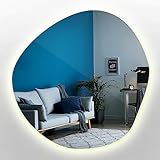 Tulup Spiegel Unregelmäßiger Fleck Schatten Badezimmerspiegel Warm LED Hängeleuchte 50 cm