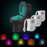 Powerole 3 Stück Toilette Licht WC-Nachtlicht, PIR-Bewegungssensor Lichtsensor, wasserdicht LED-Waschraum,…