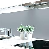 Küchenrückwand Grautöne Unifarben Premium Hart-PVC 0,4 mm selbstklebend, Größe:340 x 60 cm, Ral-Farben:Silbergrau…