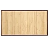Navaris Badvorleger Bambus mit Stoffrahmen - 80x43cm Holz Bad Vorleger Bambusmatte für Badezimmer -…