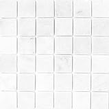 Marmor Mosaik Fliese Naturstein Ibiza weiß hellgrau cream Dusche Wand Boden Wandfliese Küche - MOS40-42048