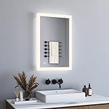 BD-Baode Badspiegel mit Beleuchtung, 50x70cm LED Badspiegel Lichtspiegel WandSchalter,Badezimmerspiegel…
