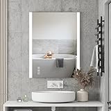 furduzz IL-04-70 70x50cm Badezimmerspiegel,Badezimmer Wandspiegel mit Touch Schalter,3 Lichtfarben Dimmbar,Antibeschlag,Intelligente…