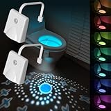 KZOBYD 2 Stück Toilette Licht mit Projektor, Motion Sensor WC-Nachtlicht, Farbwechselnde Toilettenbeleuchtung,…