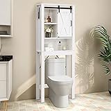 LIFEZEAL Toilettenschrank mit 3 offenen Regalen&, Aufbewahrungsschrank Holz, Waschmaschinenschrank mit…