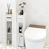 Qimu Wasserdichter Badezimmer-Schrank, freistehend, weiß, mit Schicht für den täglichen Gebrauch und…