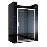 SONNI Schiebetür Dusche 120 cm Duschtüren Duschabtrennung Glasschiebetür Höhe 185 cm Klarglas Duschwand…