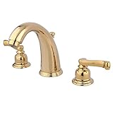 Kingston Brass KB982FL Royale Widespread Lavatory Faucet with Brass Pop-Up, Polished Brass by Kingston…