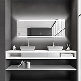 Talos King Badspiegel mit Beleuchtung – LED Badezimmerspiegel 160x60 cm – Wandspiegel mit beleuchteten…