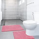 SOANNY Badematte 2er Set, Luxus Dicke weiche Badezimmerteppich, 50x80cm Badvorleger & 50x50cm Toilette…