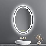 AI-LIGHTING LED Badspiegel mit Beleuchtung Oval 50x70 cm Badezimmerspiegel mit Licht 3 Lichtfarben/Beschlagfrei/Dimmbar…