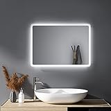 HY-RWML Badspiegel mit Beleuchtung 40x60cm Wandspiegel WandSchalter Badezimmerspiegel Rechteckiger LED…