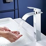 Wasserhahn Bad Chrom, Dolinvo Armatur badezimmer Wasserfall Einhandmischer Waschtischarmatur Badarmatur…