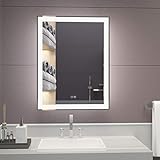 illucid LED-Spiegel für Badezimmer, 55.9x71.1 cm, warm/tageslicht, optional, Hintergrundbeleuchtung,…