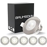 Baumsohn® LED Spots Badezimmer flach 230v 5 Watt Bad - 6er Set LED Spots 230v flach weiß - LED Spots…