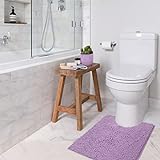 LuxUrux Badematte Lavendel, U-förmig, konturierter Teppich für die Toilette, super saugfähig, zotteliger…