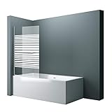 doporro 90x140 cm Design-Duschwand für Badewanne Badewannenaufsatz Duschabtrennung 6mm ESG-Sicherheitsglas…