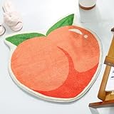 FROZZUR Fruit Peach Badezimmerteppich, pfirsichfarben, Schlafzimmer, Bodenmatte, rutschfest, rund, waschbar,…