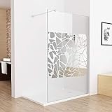 MIQU Duschabtrennung 120 x 195 cm Walk in Dusche Duschwand Duschtrennwand 8mm ESG NANO Glas mit schutzfolie…