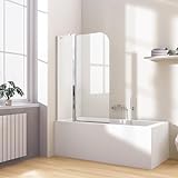 Heilmetz® Duschwand für Badewanne mit Seitenwand 100x140 cm Duschabtrennung Badewanne Badewannenaufsatz…