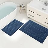 Homaxy Mikrofaser Badezimmerteppich Set 2 teilig rutschfest Waschbar Badematte Set Weiche Badteppich…