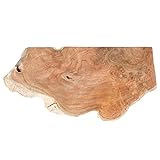 WOHNFREUDEN Teakholz Waschtischplatte braun eckig 90 cm - Massivholz Waschtischplatte Waschbecken Zubehör