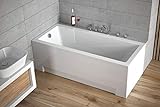 BADLAND Badewanne Rechteck Modern 160x70 mit Acrylschürze, Füßen und Ablaufgarnitur