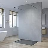 AQUABATOS® 87 x 200 cm Walk-in Dusche Duschabtrennung Rahmenlos Duschtrennwand Nano Beschichtung Echtglas…