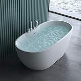 doporro Freistehende Badewanne inkl. Armatur Vicenza605 170x80x60cm mit Ablaufgarnitur und Überlauf…