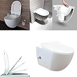 CREAVIT Spülrandlos integrierte Kalt und Warmwasser Armatur Hänge Dusch WC Taharet Bidet Taharat Intimdusche…