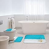 Britimes Strandmuschel Badteppich 3er Set, 3 Stück Badematten Set für Badezimmer, rutschfeste waschbare…