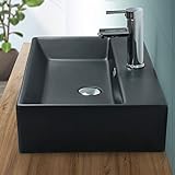 ML-Design Waschbecken zur Wandmontage oder als Aufsatzwaschbecken mit Hahnloch, 60x36,5x13 cm, aus Keramik,…