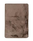 Qiyano Lapito Badematte Braun 50 x 90 cm, Flauschiger Badezimmerteppich, Badteppich rutschfest & Waschbar,…