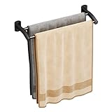 Danpoo 40,6 cm Handtuchhalter für Badezimmer, Wandmontage, mattschwarzer Handtuchhalter, doppelte Handtuchstange
